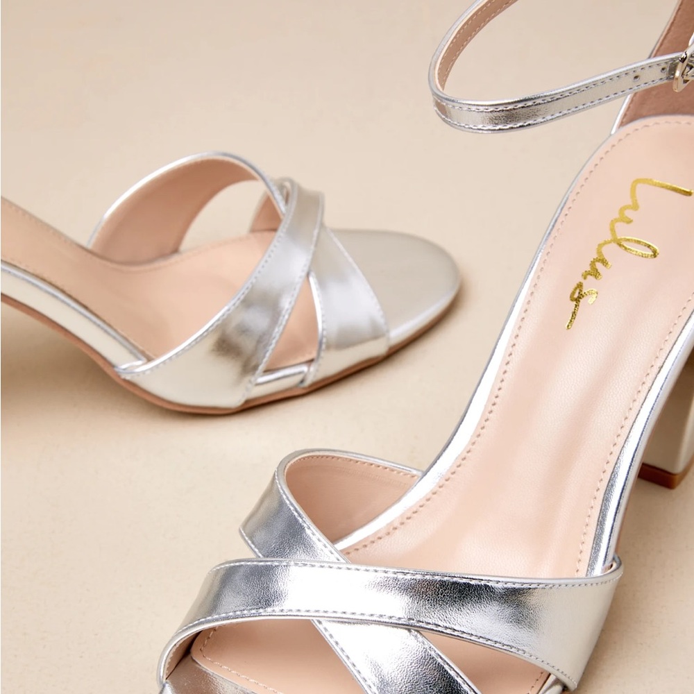 Lulu's Silver Strappy Heels